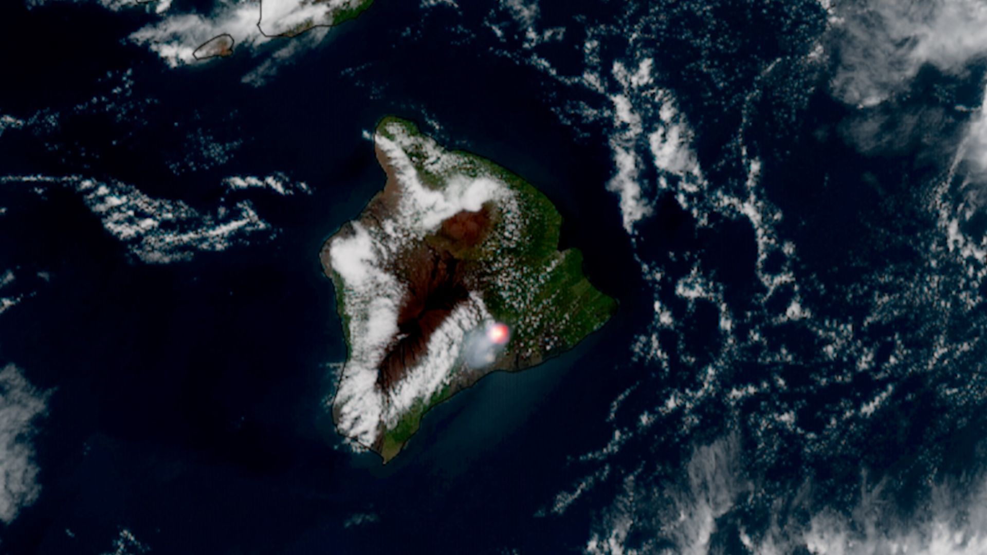 Kīlauea lava fountaining photographed from space during episode 49 on June 17, 2026