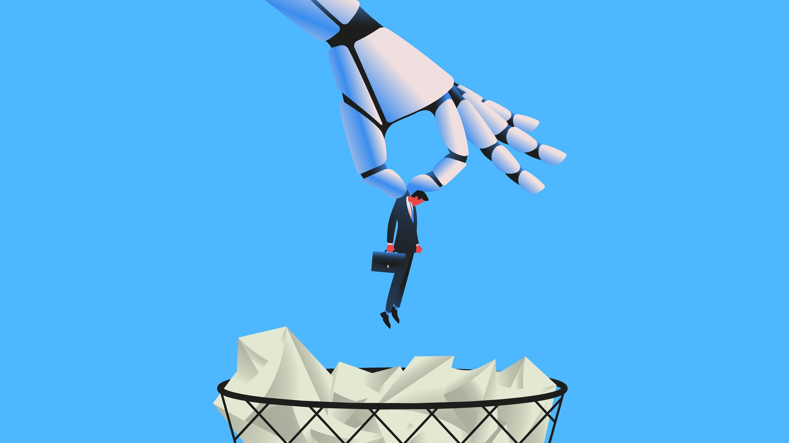 Chart showing AI-driven layoff expectations among CEOs and the collapse of entry-level hiring in 2026