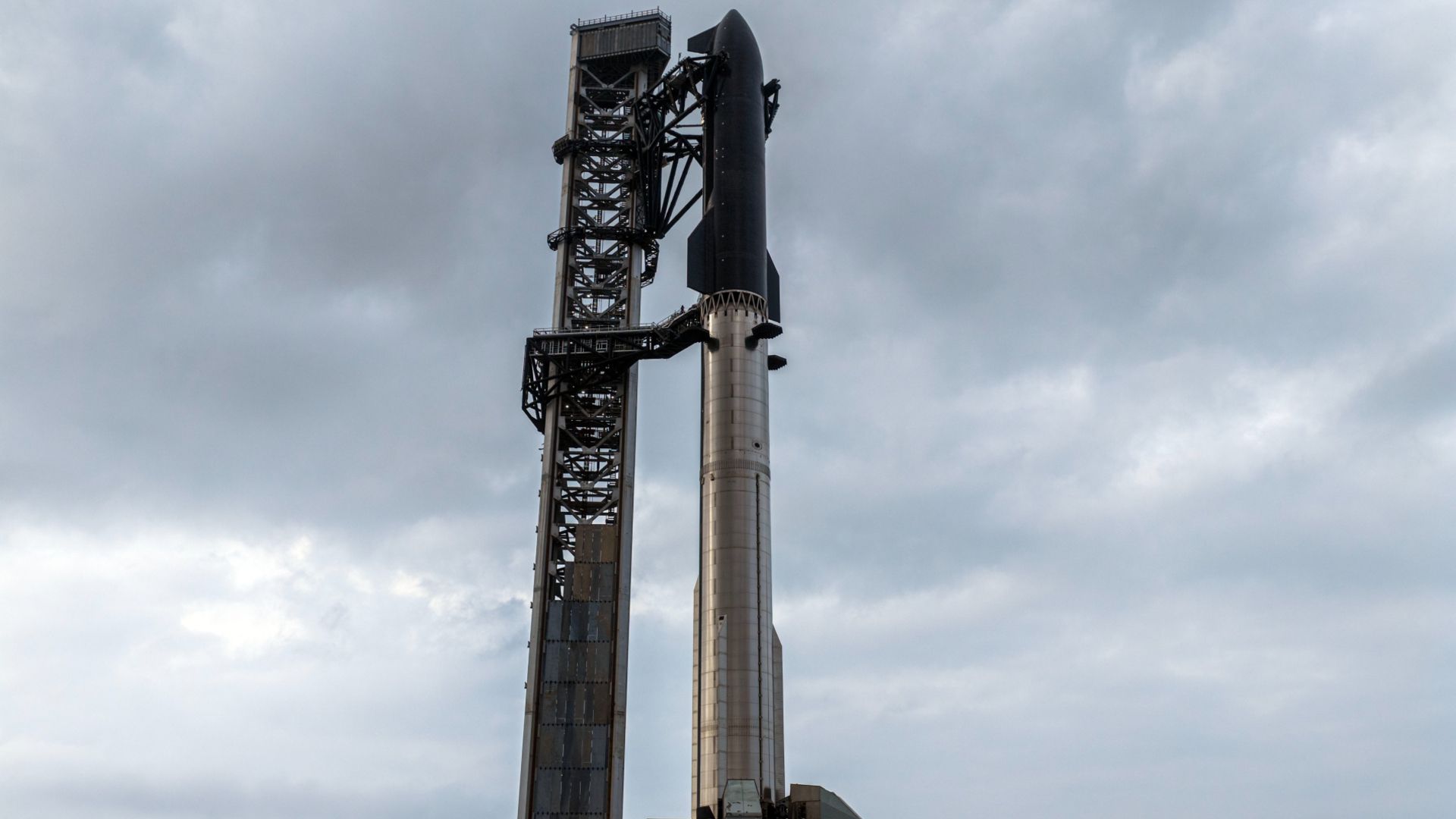 SpaceX Starship V3 on the launch pad ahead of its first flight attempt