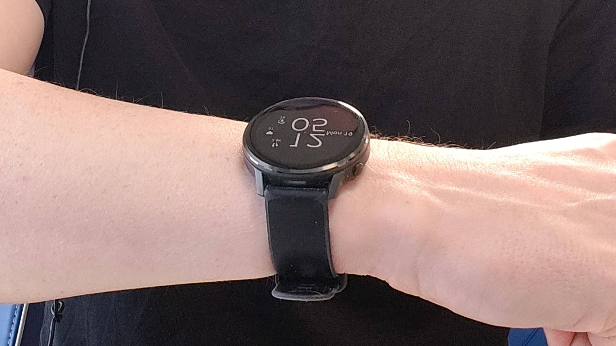 Garmin Forerunner smartwatch display showing software version
