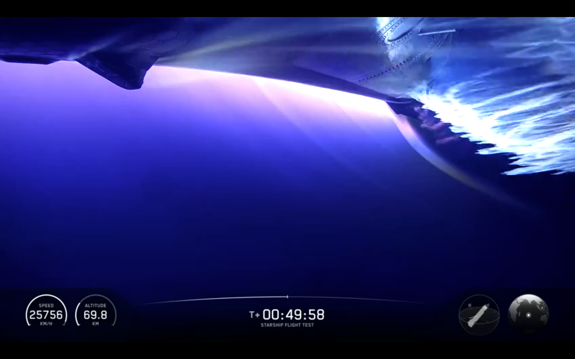SpaceX Starship rocket on launch pad at dawn