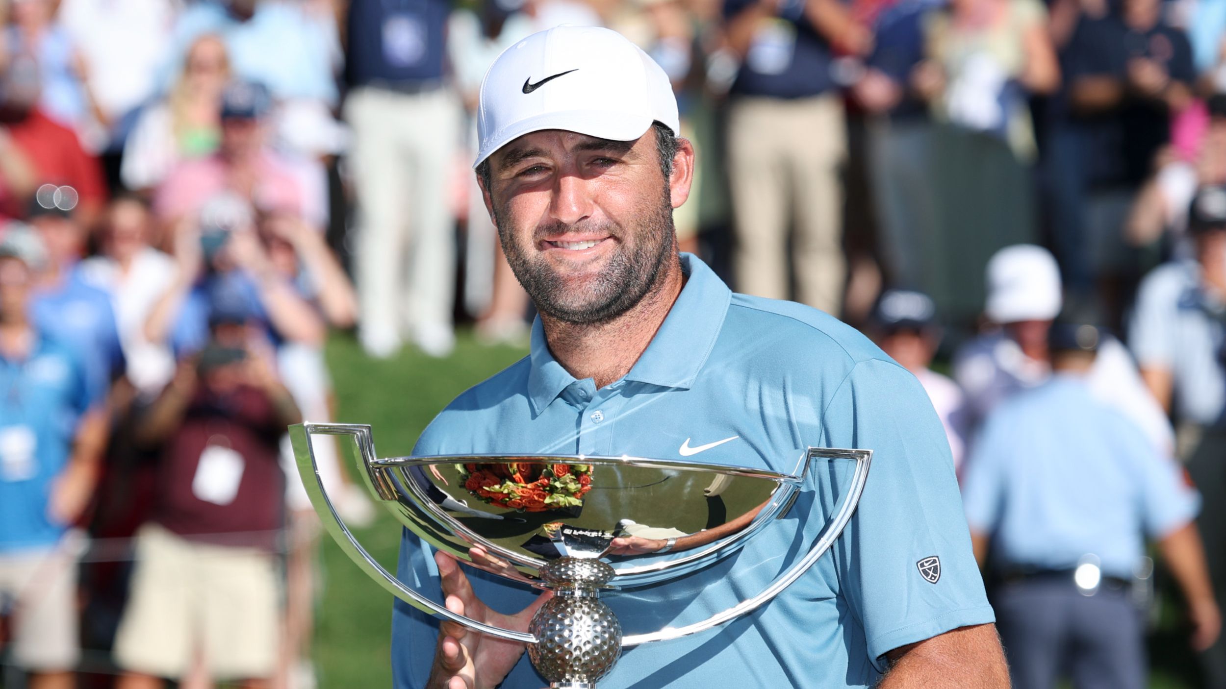 Scottie Scheffler celebrates his victory at the 2026 Tour Championship