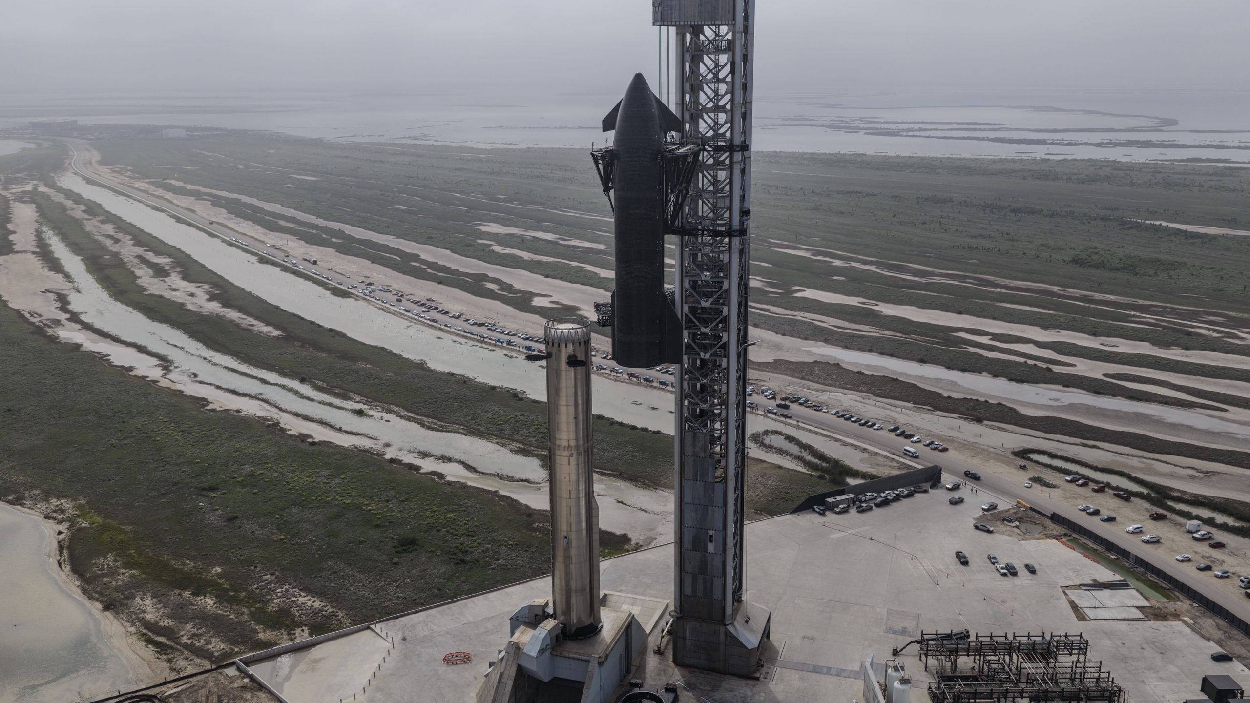 SpaceX Starship V3 스택 및 연료 충전 시험 사진