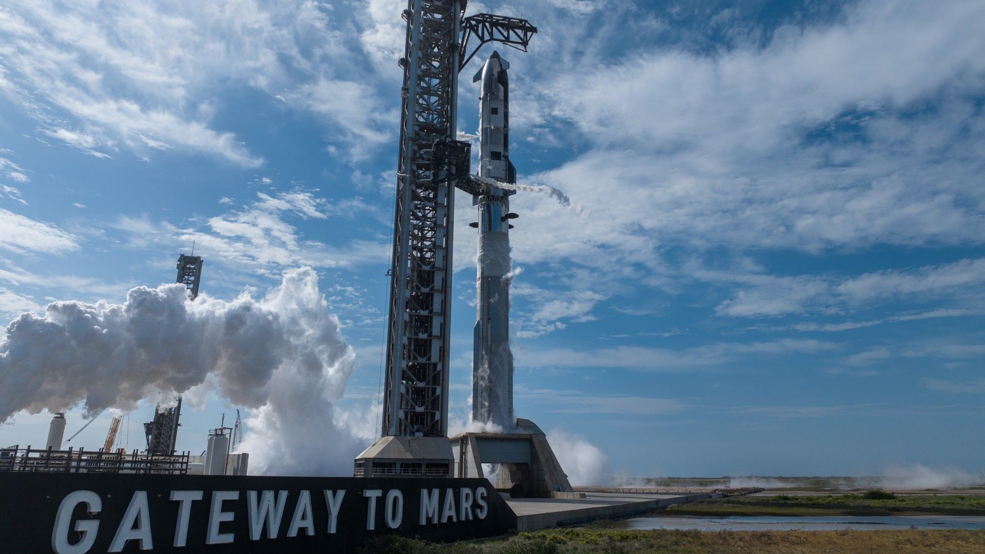 SpaceX Starship V3 발사 대기 중 텍사스 Starbase