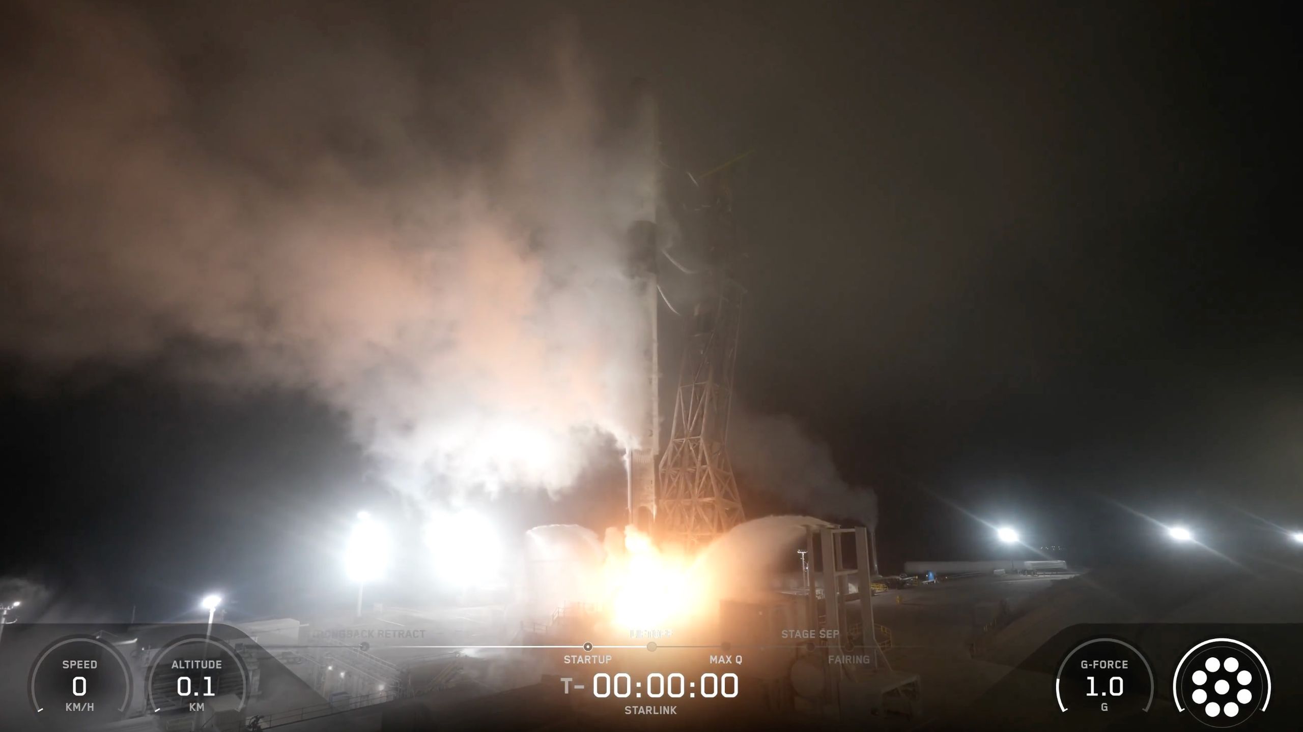 SpaceX Falcon 9 rocket launching Starlink satellites