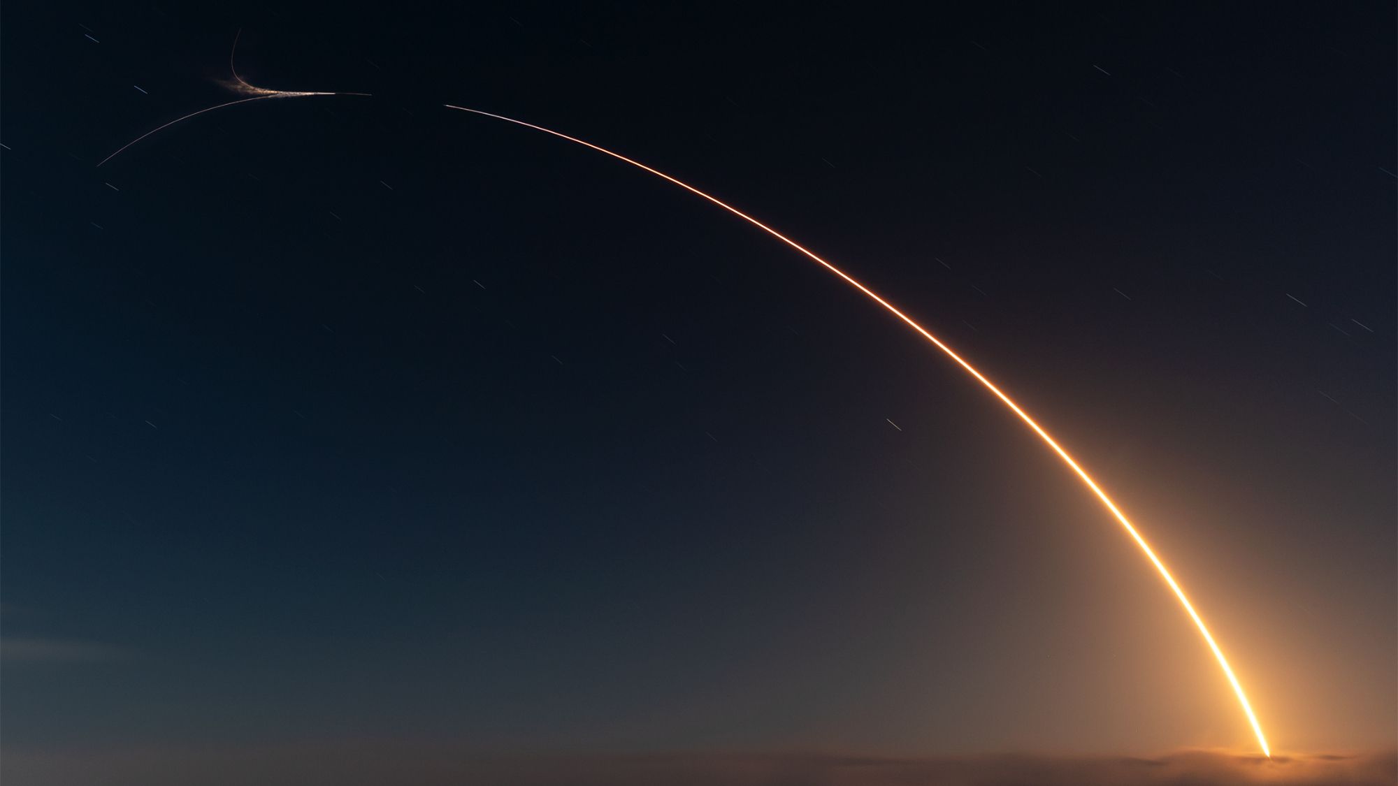 SpaceX Falcon 9 launching CAS500-2 and 44 additional satellites into orbit from California