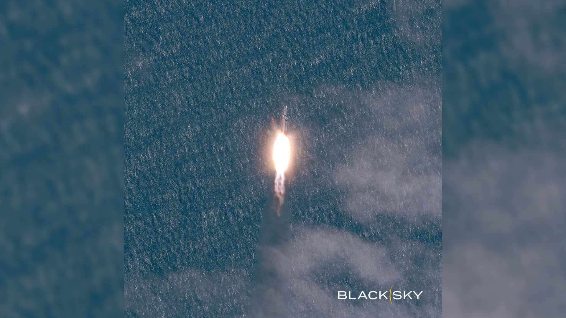 SpaceX Falcon Heavy ViaSat-3 F3 launch captured from space by BlackSky satellite