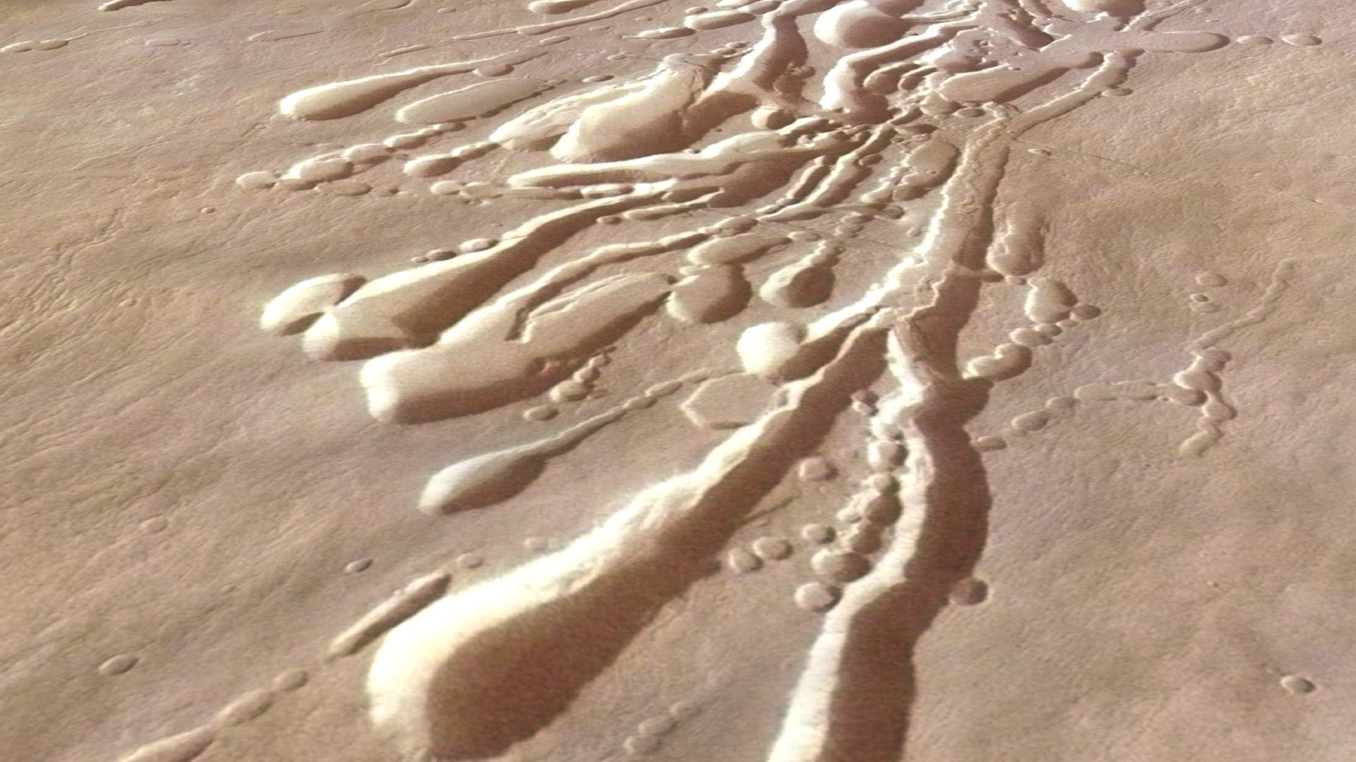Roly-poly robot with dandelion drones concept for exploring Mars tunnels