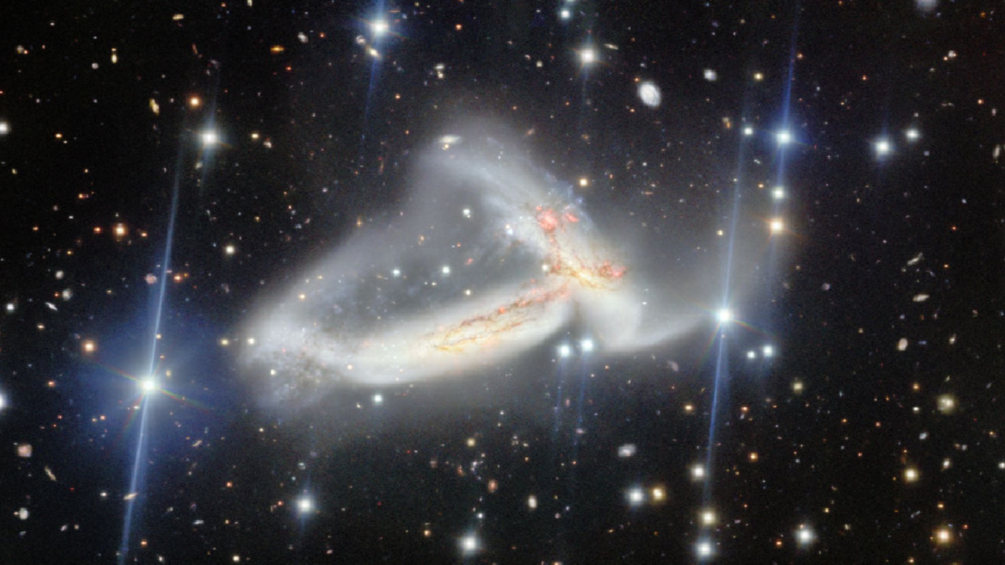 Entangled spiral galaxies imaged by Gemini North