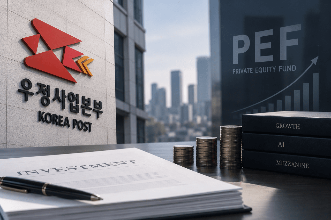 Korea Post logo and financial news graphic
