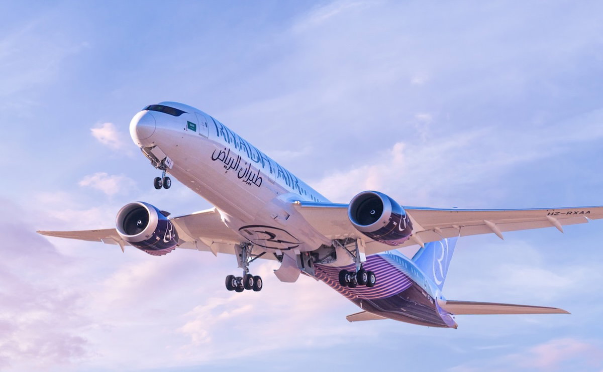 Riyadh Air Boeing 787 during takeoff