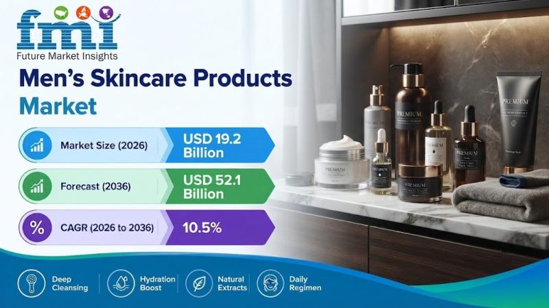 Men's skincare market value projection to 2036