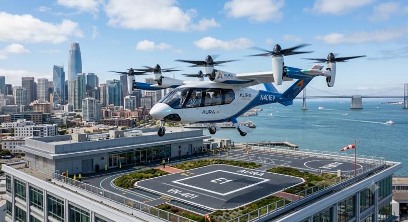 Joby Aviation electric vertical takeoff aircraft in flight demonstration