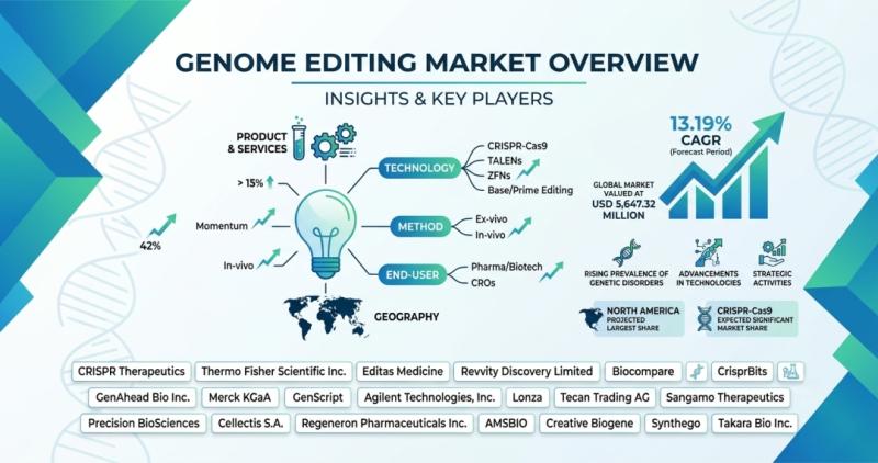Graph illustrating the growth trajectory of the genome editing market