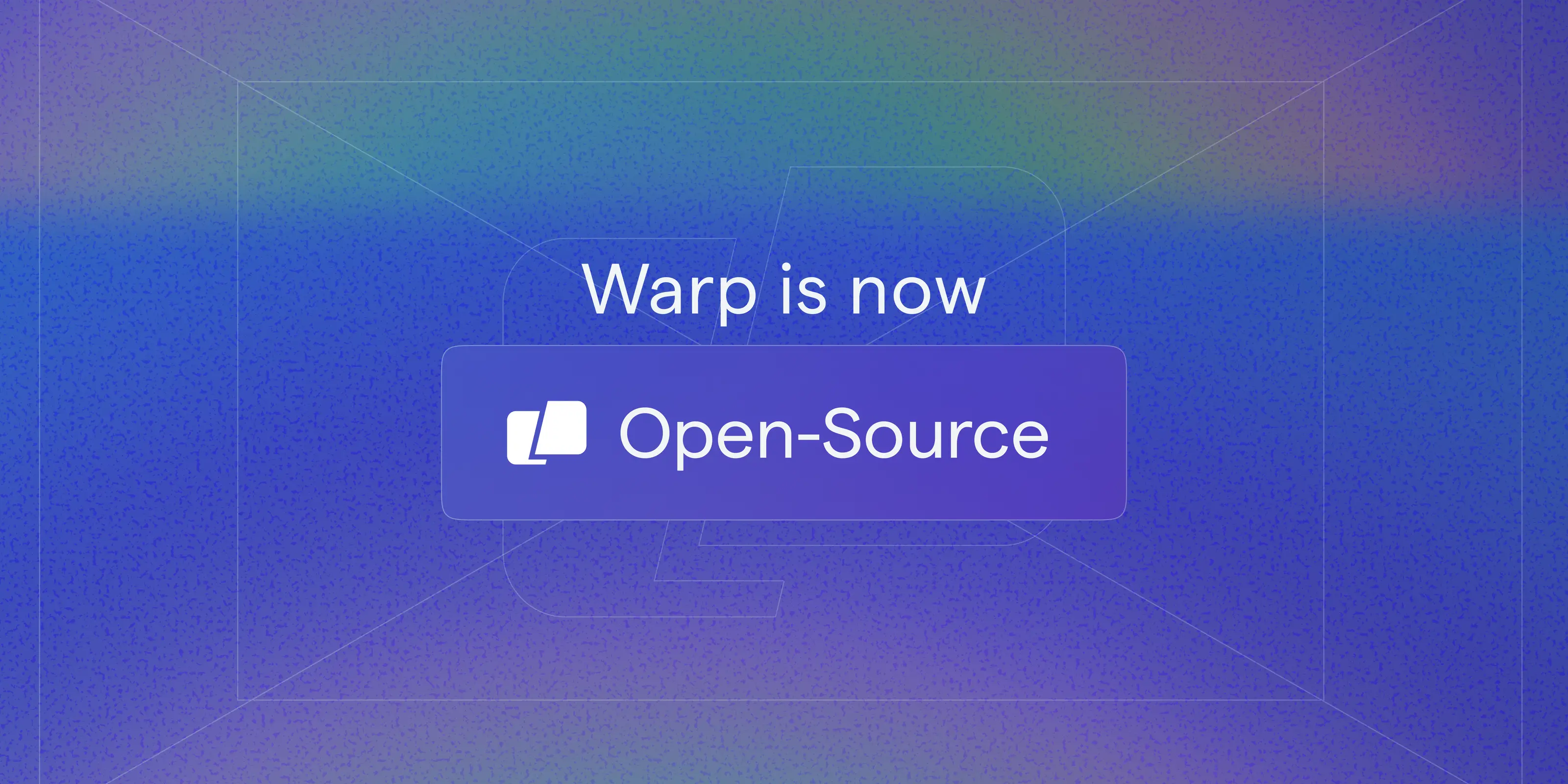 Warp Terminal open-source announcement banner