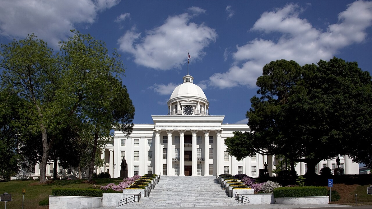 Screenshot of state AI legislation tracker showing 100+ enacted laws