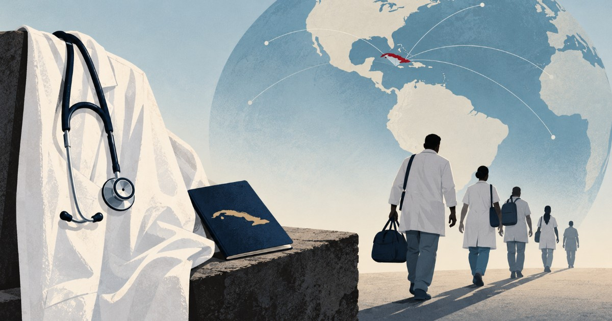 Graph or chart showing the decline in Cuban medical workers abroad