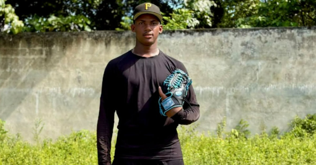 Alayn Daniel Blanco, young Cuban baseball pitcher, who defected to the Dominican Republic