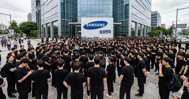 삼성 DX 부문 직원들의 성과급 격차 항의