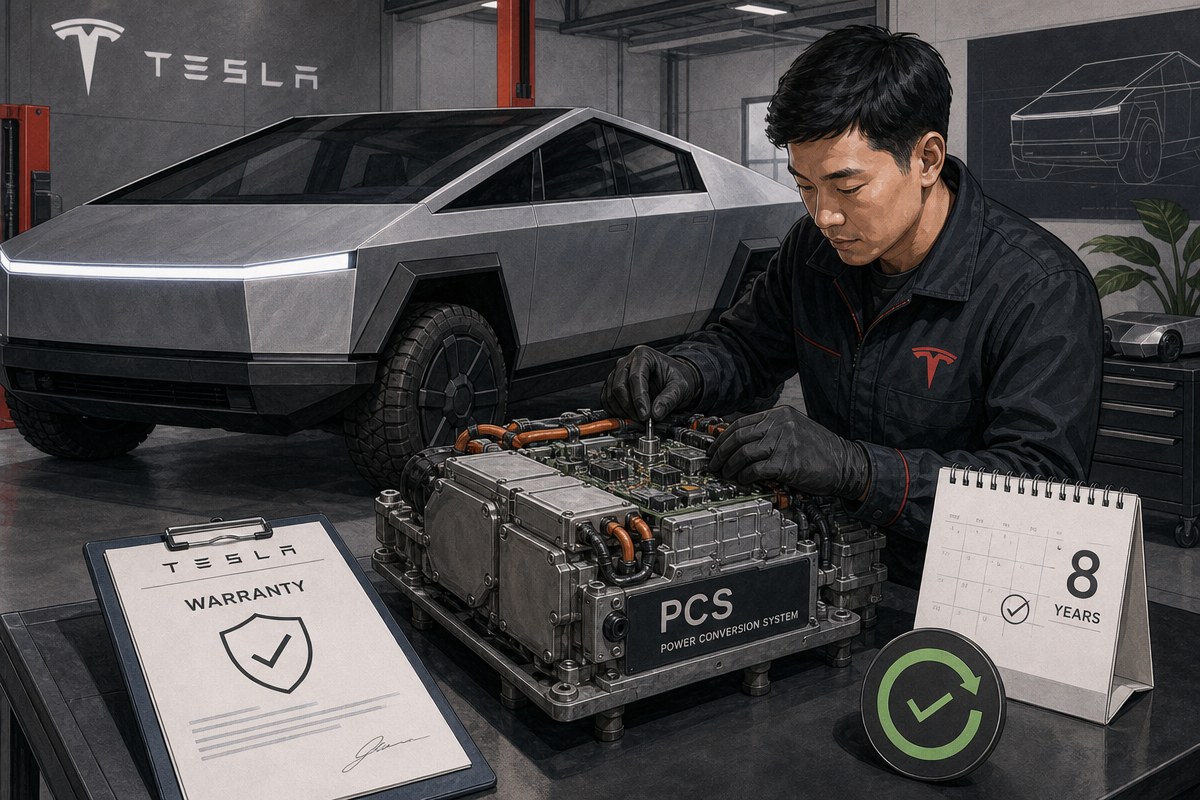 News coverage image addressing the Cybertruck power conversion system issue