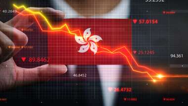 Hang Seng Index chart showing a decline to two-month lows