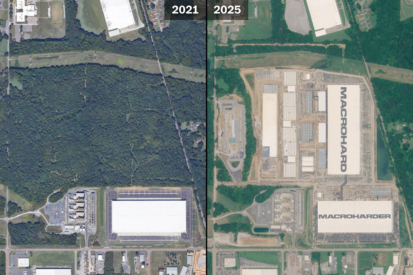 Satellite image of data centre campus