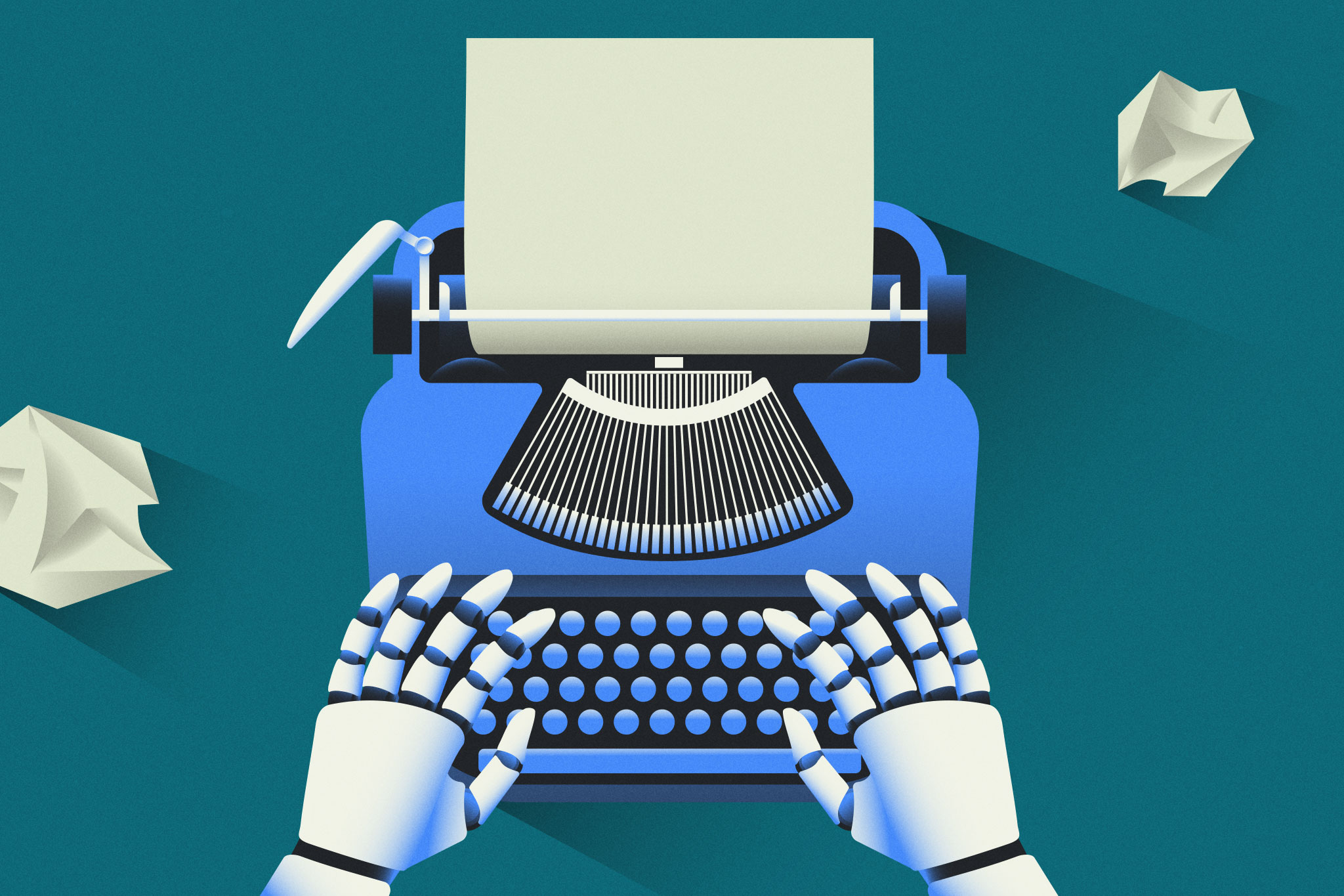 Illustration depicting AI-generated content being injected into news streams