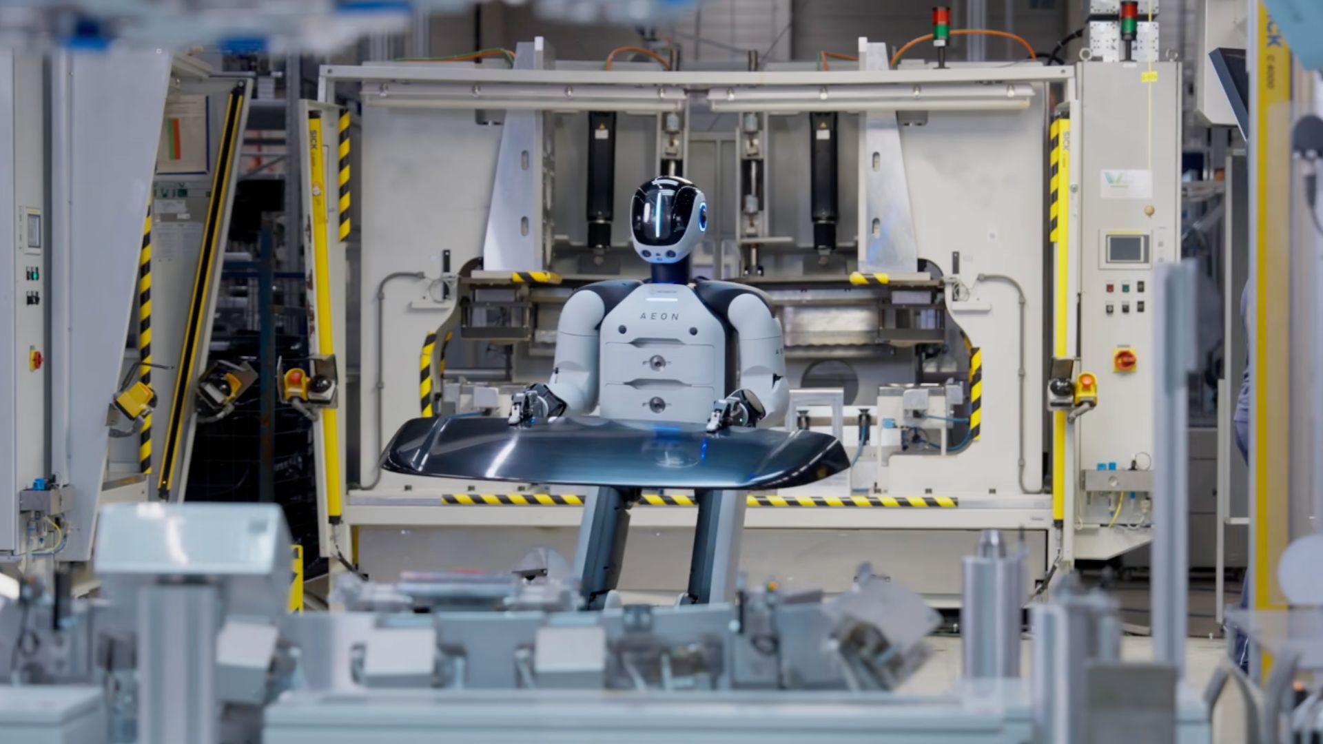 AEON humanoid robot deployed by Hexagon and Fill in a smart factory for inspection and automation tasks