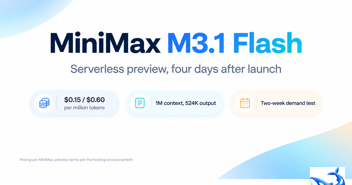 MiniMax M3.1 Flash Serverless Preview