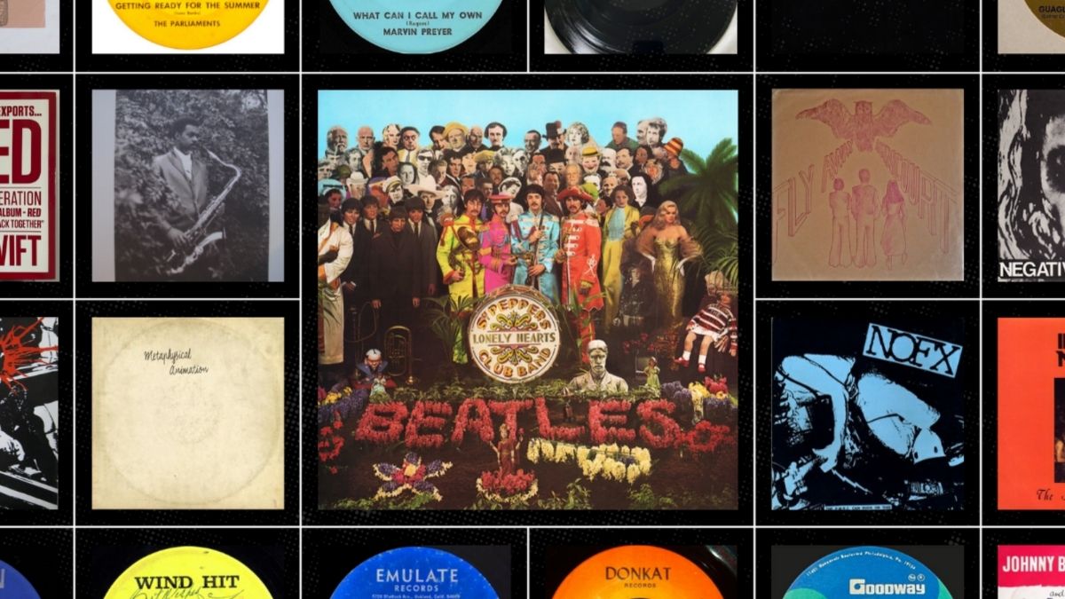 Collage of valuable vinyl records sold on Discogs