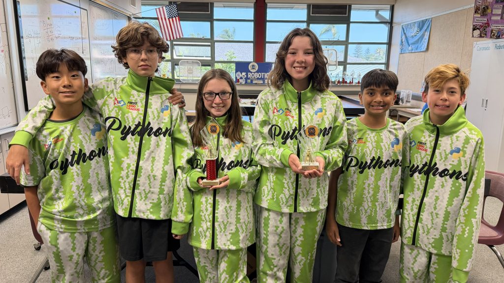 Pythons Robotics team representing Coronado Middle School at FLL Spring Showdown