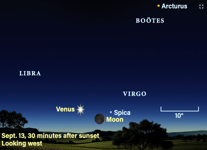Photo of the night sky featuring Arcturus and the zodiacal light phenomenon
