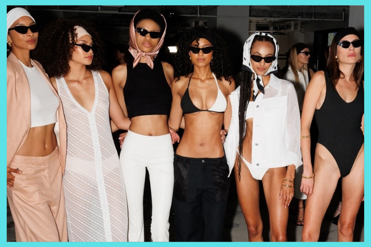 NYFW models backstage before a show