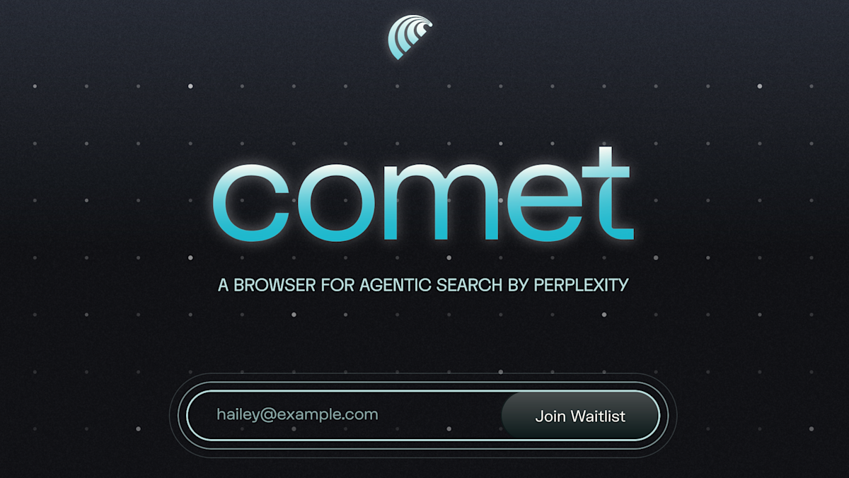 Perplexity Comet AI browser interface showcasing agent integration
