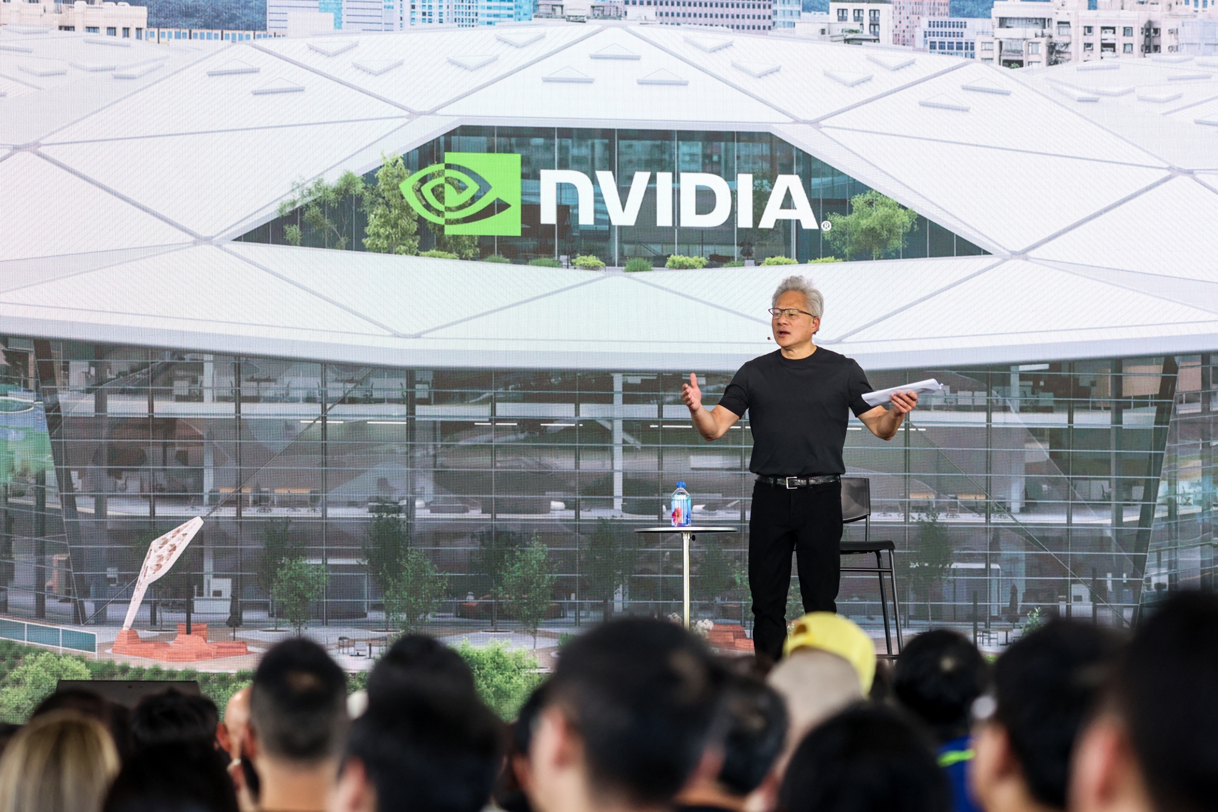 Nvidia CEO Jensen Huang speaks at company event