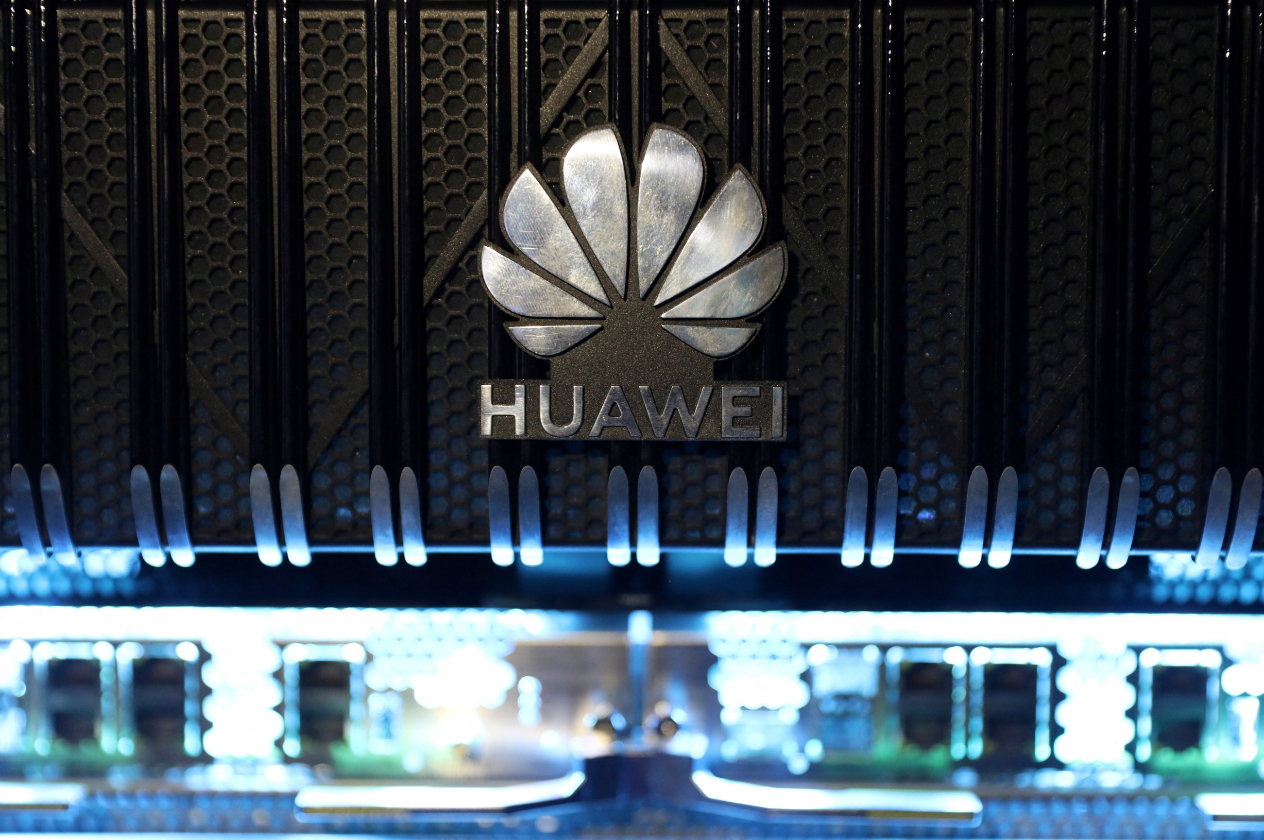 Huawei logo on server infrastructure