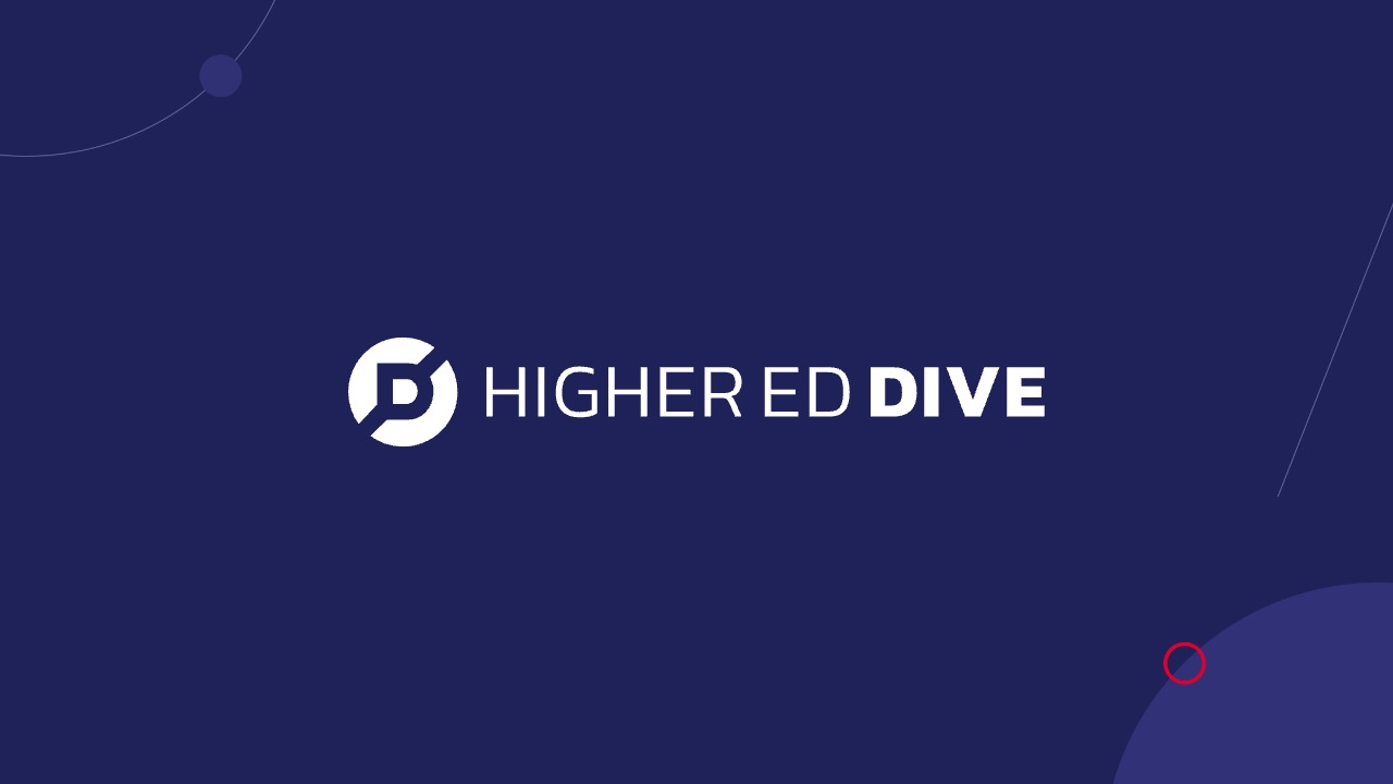 Higher Ed Dive header image showing news feed logos