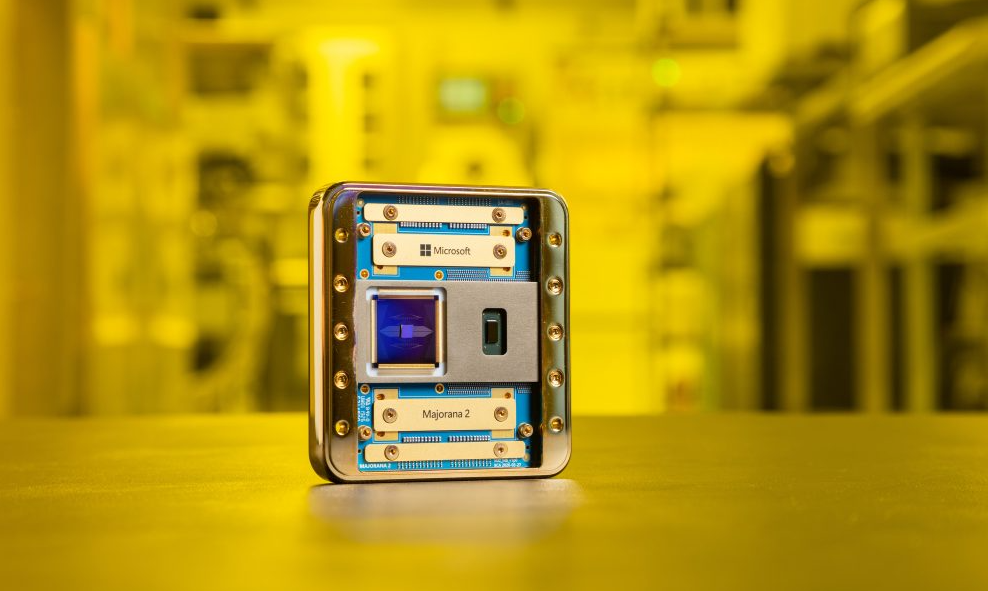 Microsoft Majorana 2 quantum chip announcement showing qubit stability improvements