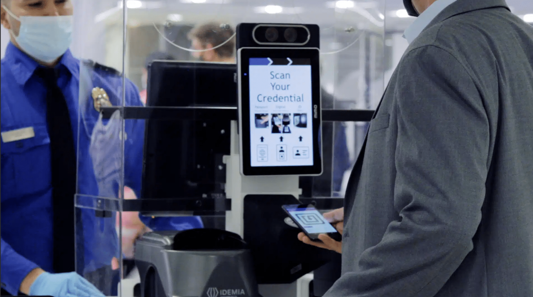Biometric scanner image representing TSA technology