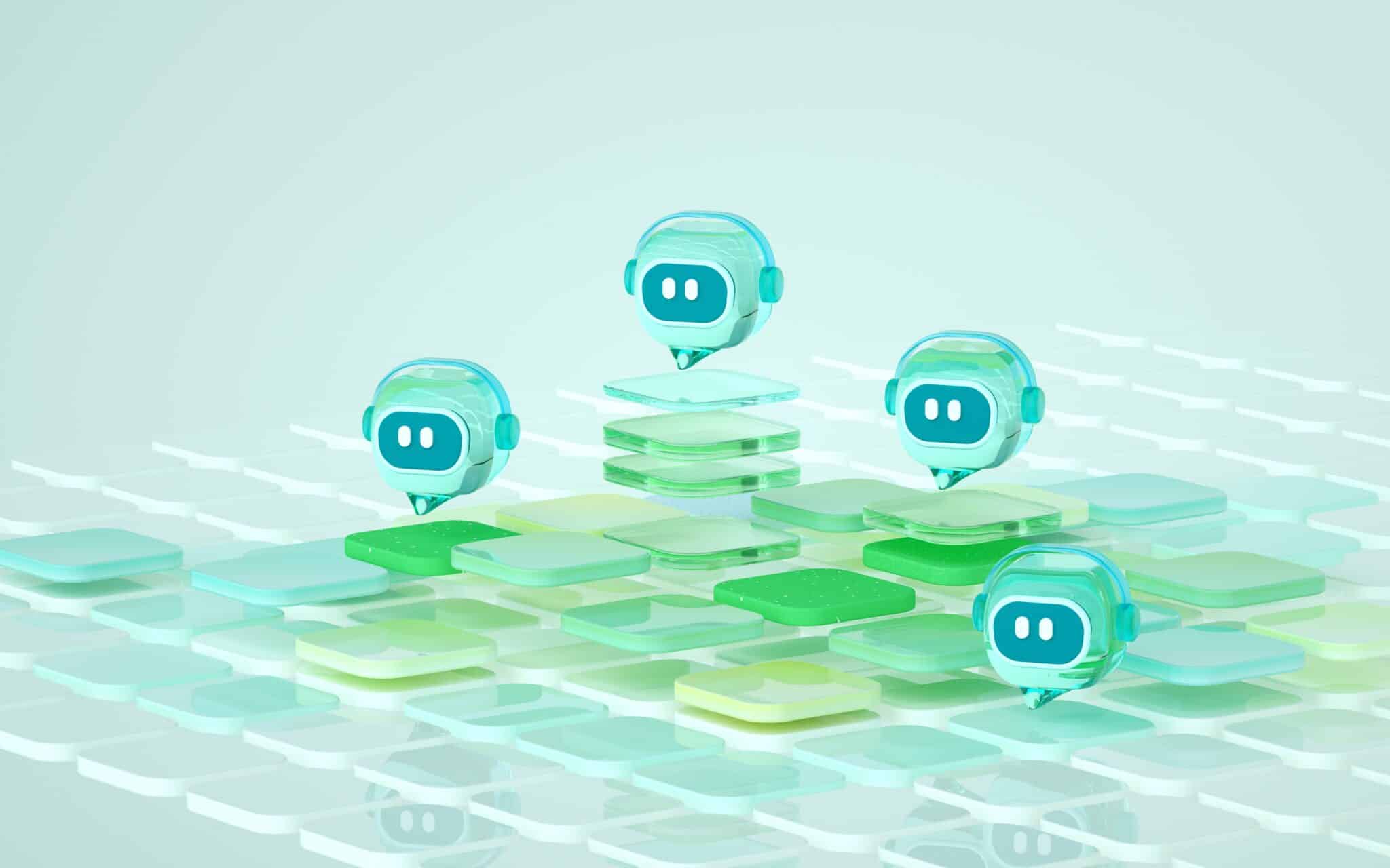 Illustration representing AI agents operating inside enterprise digital infrastructure