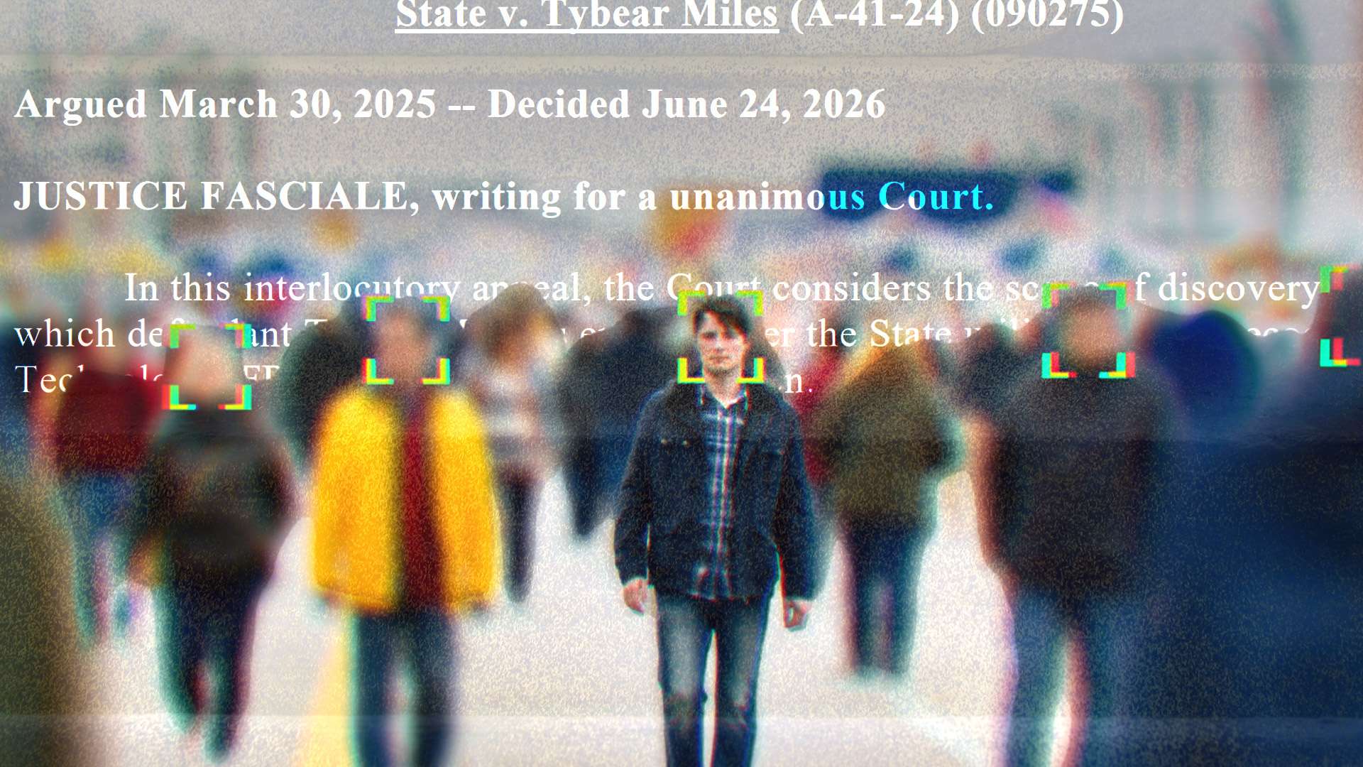 Court ruling document on facial recognition evidence disclosure in New Jersey
