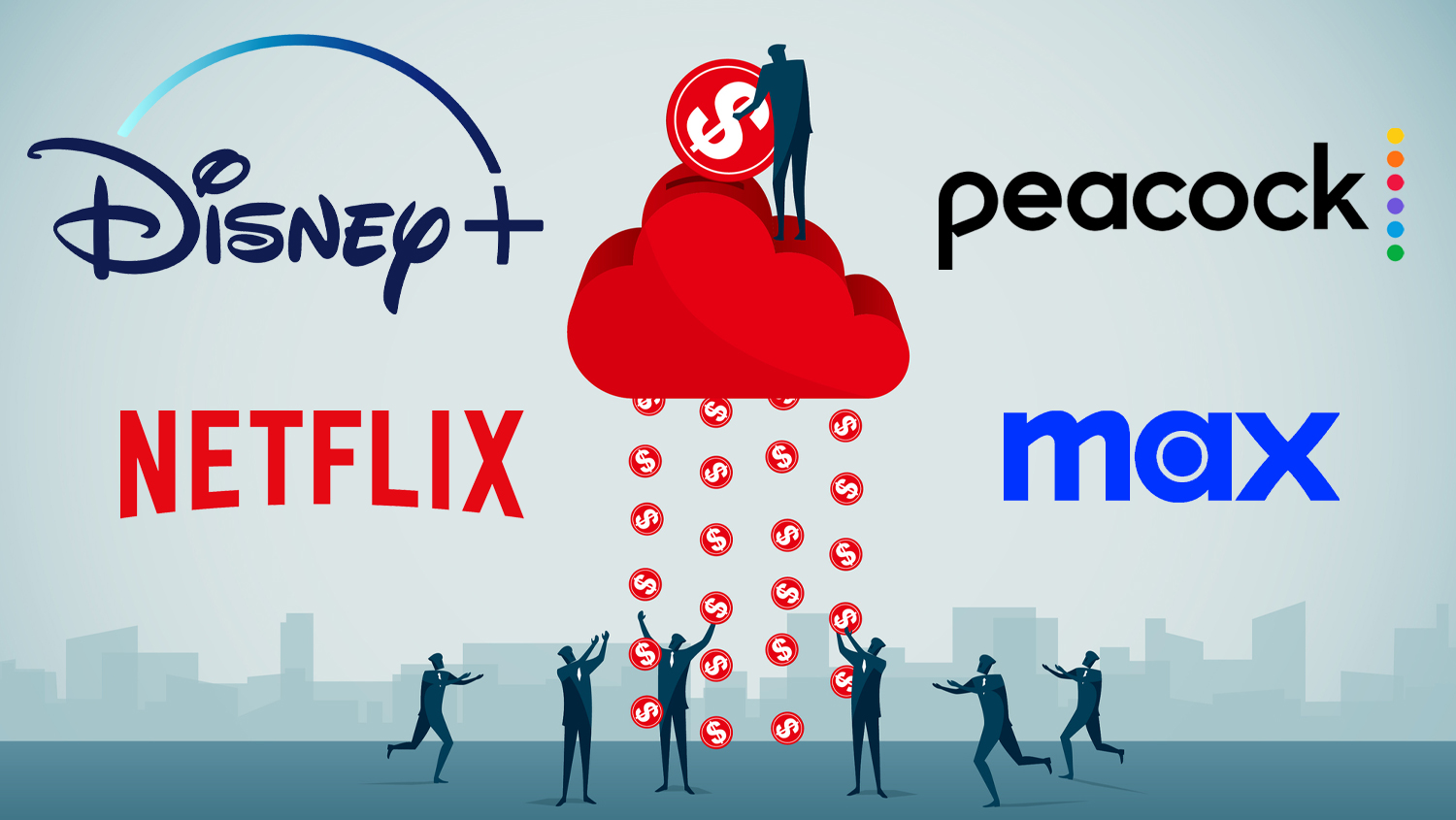 Screenshot showing tiered pricing structure across Netflix, Disney+, Max, and Paramount+