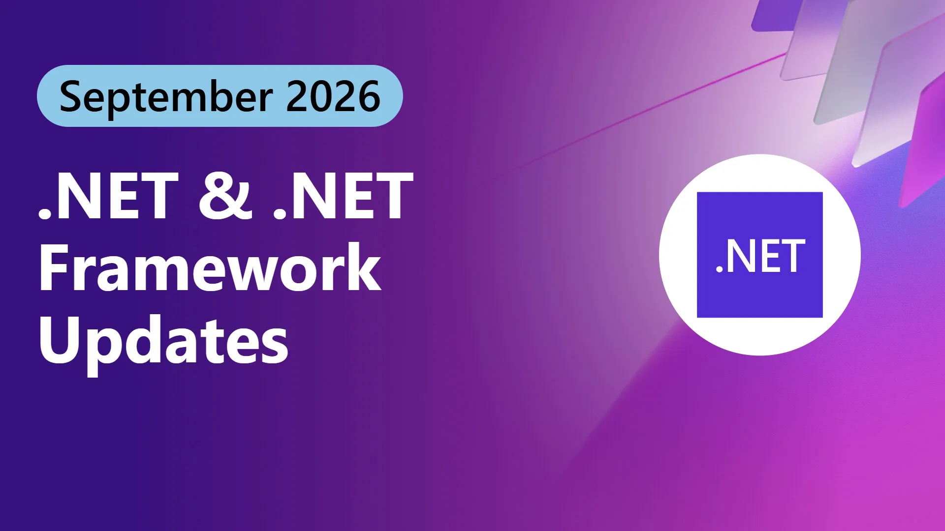 Screenshot of the .NET Blog announcing September 2026 servicing updates