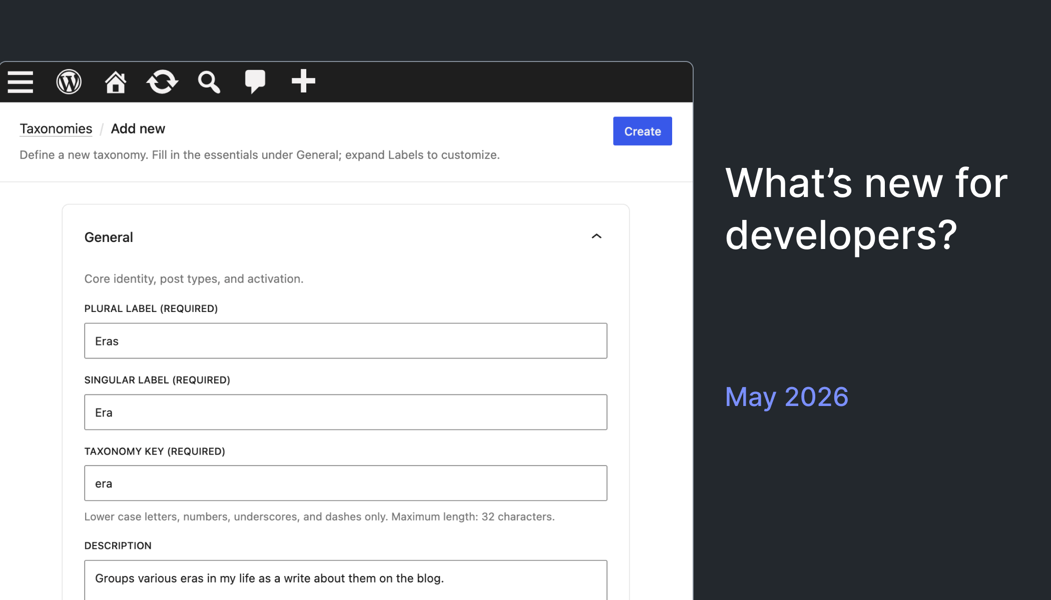 WordPress developer updates banner for May 2026