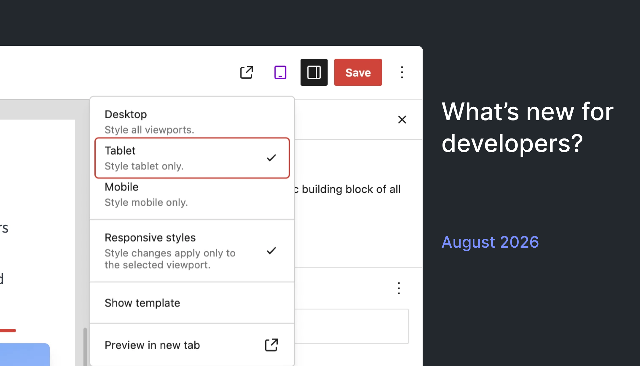 WordPress 7.1 developer updates graphic showing new features