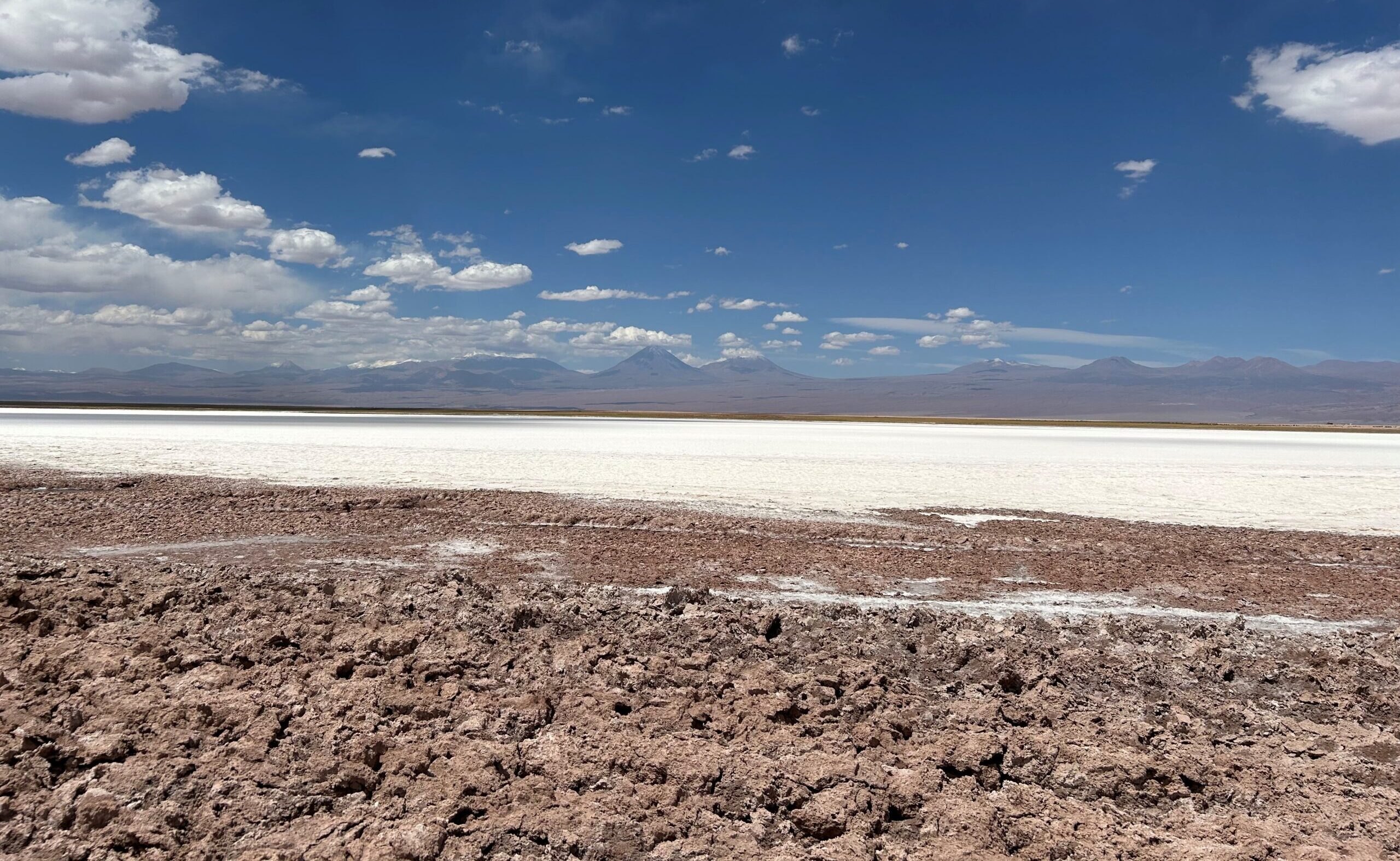 Atacama salt pans and evaporation pools used in lithium extraction