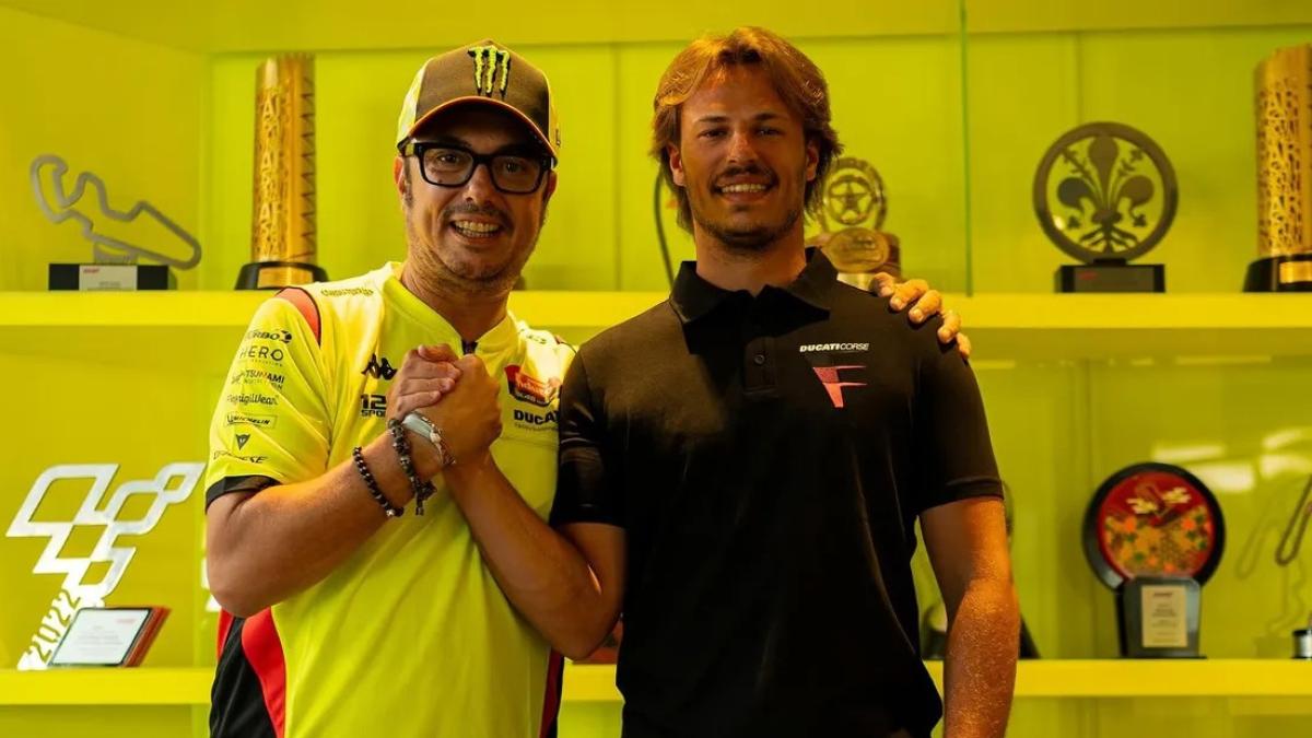 Nicolò Bulega and Valentino Rossi