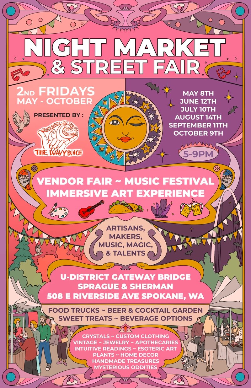 Spokane Night Market 2026 poster