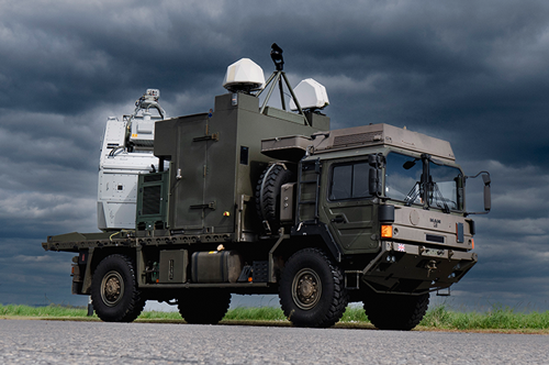 Image showing RFDEW system graphic related to layered C-UAS defense