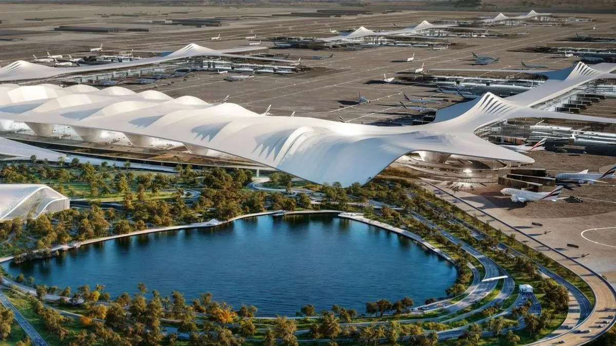 Al Maktoum International Airport's 70 km² expansion site in Dubai